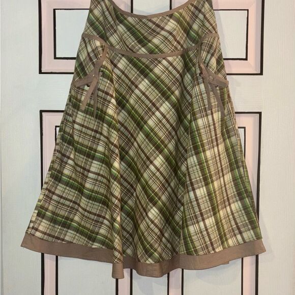 Vintage Plaid A-Line Skirt w/ Pockets Size 12 Preppy Academia Fall Style - Picture 8 of 9